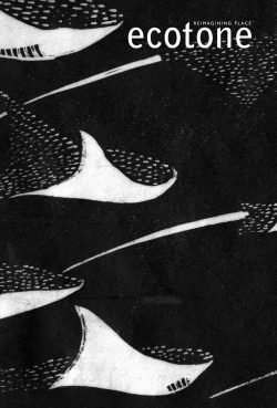 The cover of Issue 36, featuring a linoleum block print of rays swimming in the ocean.